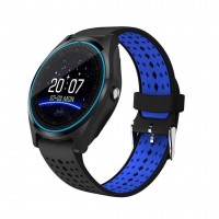 OkaeYa Smart Watch V9 Bluetooth Smartwatch Compatible with All Mobile Phones for Boys and Girls (Blue)